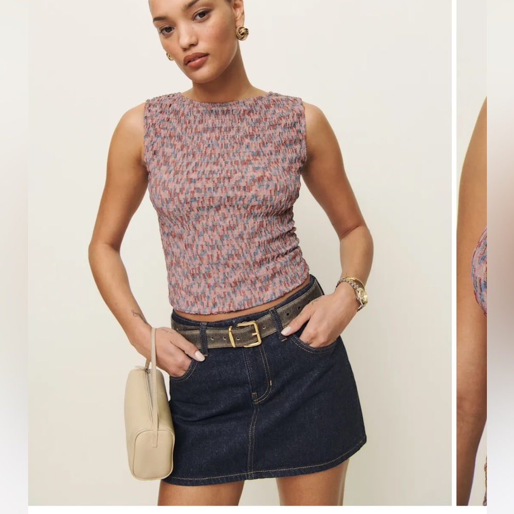 Reformation Dusk Knit Top - Cotton Candy